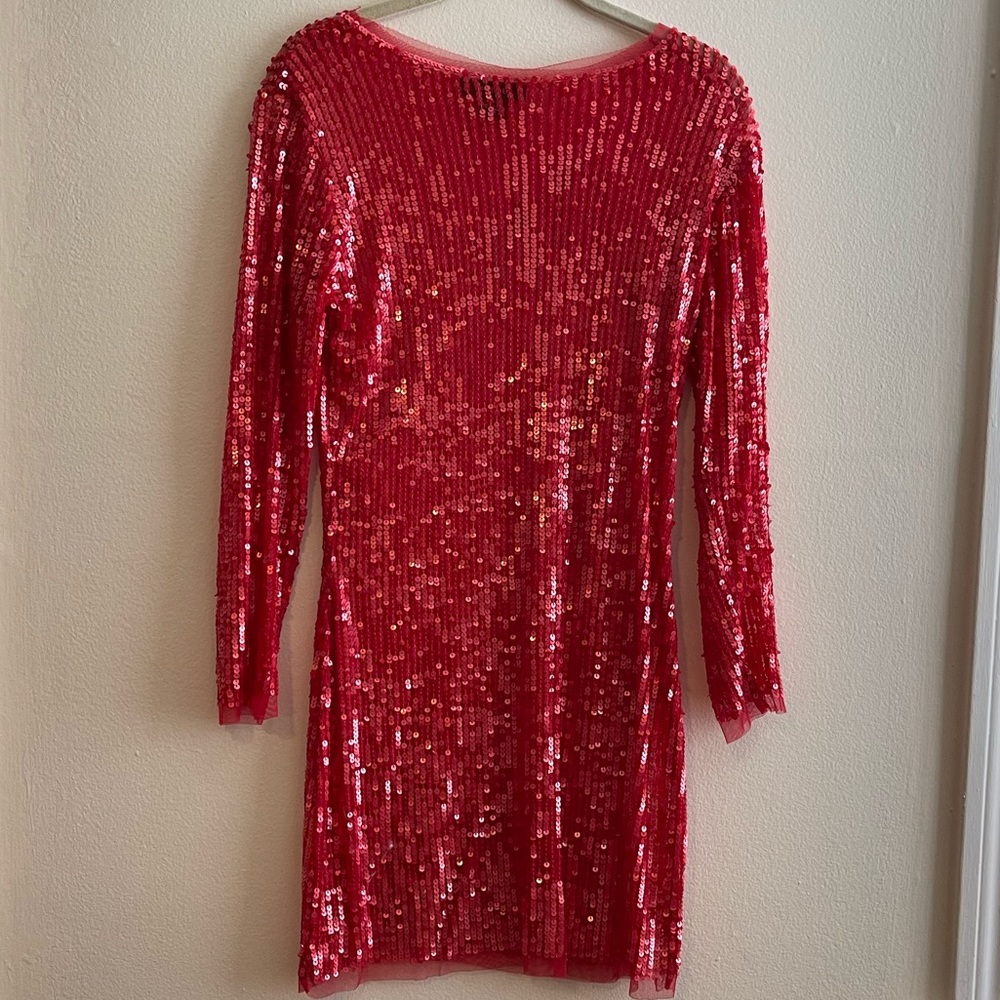 Arden B Mini sequin sheer dress